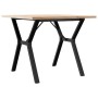 Mesa de comedor marco Y madera maciza pino y acero 90x90x75,5cm de , Mesas de cocina y de comedor - Ref: Foro24-3282784, Prec...
