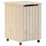 Cesta ropa sucia con ruedas RANA madera maciza pino 45x45x64 cm de , Cestas para ropa - Ref: Foro24-4002333, Precio: 79,90 €,...