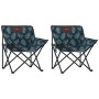 Sillas de camping con bolsillo plegable 2 uds estampado hojas de , Sillas de jardín - Ref: Foro24-366555, Precio: 56,23 €, De...