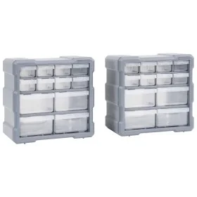 Organizadores multicajones con 12 cajones 2 uds 26,5x16x26 cm de vidaXL, Cajas de herramientas - Ref: Foro24-147582, Precio: ...