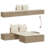 Tumbona doble con cojines ratán sintético beige de , Tumbonas - Ref: Foro24-368393, Precio: 297,16 €, Descuento: %
