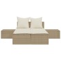 Tumbona doble con cojines ratán sintético beige de , Tumbonas - Ref: Foro24-368393, Precio: 297,16 €, Descuento: %