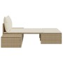 Tumbona doble con cojines ratán sintético beige de , Tumbonas - Ref: Foro24-368393, Precio: 297,16 €, Descuento: %