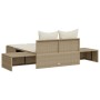 Tumbona doble con cojines ratán sintético beige de , Tumbonas - Ref: Foro24-368393, Precio: 297,16 €, Descuento: %