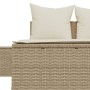 Tumbona doble con cojines ratán sintético beige de , Tumbonas - Ref: Foro24-368393, Precio: 297,16 €, Descuento: %