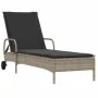 Liegestühle mit Kissen, 2 Stück, aus hellem grauem Kunststoff-Rattan. von , Liegen - Ref: Foro24-3261439, Preis: 333,37 €, Ra...