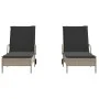 Liegestühle mit Kissen, 2 Stück, aus hellem grauem Kunststoff-Rattan. von , Liegen - Ref: Foro24-3261439, Preis: 333,37 €, Ra...