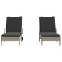 Tumbonas con cojines 2 unidades ratán sintético gris claro de , Tumbonas - Ref: Foro24-3261439, Precio: 318,68 €, Descuento: %
