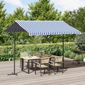 Toldo de pie tela y acero azul y blanco 300x300 cm by , Umbrellas - Ref: Foro24-368931, Price: 241,48 €, Discount: %