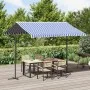 Toldo de pie tela y acero azul y blanco 300x300 cm de , Sombrillas - Ref: Foro24-368931, Precio: 241,48 €, Descuento: %