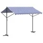 Toldo de pie tela y acero azul y blanco 300x300 cm de , Sombrillas - Ref: Foro24-368931, Precio: 241,48 €, Descuento: %