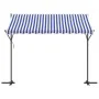 Toldo de pie tela y acero azul y blanco 300x300 cm de , Sombrillas - Ref: Foro24-368931, Precio: 241,48 €, Descuento: %