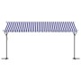 Toldo de pie tela y acero azul y blanco 500x300 cm de , Sombrillas - Ref: Foro24-368933, Precio: 253,29 €, Descuento: %