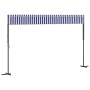 Toldo de pie tela y acero azul y blanco 500x300 cm de , Sombrillas - Ref: Foro24-368933, Precio: 253,29 €, Descuento: %