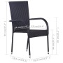 Sillas de jardín apilables 4 unidades ratán sintético negro de vidaXL, Sillas de jardín - Ref: Foro24-310084, Precio: 192,46 ...