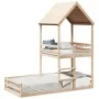 Cama con techo madera maciza de pino 90x200 cm de , Camas y somieres - Ref: Foro24-3282390, Precio: 330,67 €, Descuento: %