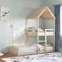 Cama con techo madera maciza de pino 90x200 cm de , Camas y somieres - Ref: Foro24-3282390, Precio: 330,67 €, Descuento: %