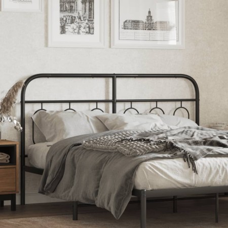 Cabecero de metal negro 150 cm de , Cabeceros y pies de cama - Ref: Foro24-377151, Precio: 43,48 €, Descuento: %