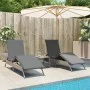 Tumbonas con mesita 2 unidades ratán sintético gris by , Loungers - Ref: Foro24-4002712, Price: 274,11 €, Discount: %