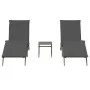 Tumbonas con mesita 2 unidades ratán sintético gris by , Loungers - Ref: Foro24-4002712, Price: 274,11 €, Discount: %