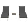 Tumbonas con mesita 2 unidades ratán sintético gris de , Tumbonas - Ref: Foro24-4002712, Precio: 278,05 €, Descuento: %