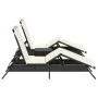 Tumbonas con mesita 2 unidades ratán sintético negro by , Loungers - Ref: Foro24-4002710, Price: 268,03 €, Discount: %