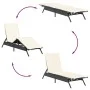 Tumbonas con mesita 2 unidades ratán sintético negro by , Loungers - Ref: Foro24-4002710, Price: 268,03 €, Discount: %