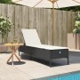 Tumbona con cojín ratán sintético negro de , Tumbonas - Ref: Foro24-4002719, Precio: 152,50 €, Descuento: %