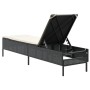 Tumbona con cojín ratán sintético negro de , Tumbonas - Ref: Foro24-4002719, Precio: 152,50 €, Descuento: %