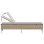 Tumbona con cojín y mesita ratán sintético beige de , Tumbonas - Ref: Foro24-4002731, Precio: 172,17 €, Descuento: %