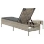 Tumbona con cojín y mesita ratán sintético gris claro by , Loungers - Ref: Foro24-4002733, Price: 174,08 €, Discount: %