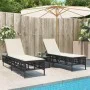 Tumbonas con mesita 2 unidades ratán sintético negro von , Liegen - Ref: Foro24-4002746, Preis: 265,96 €, Rabatt: %