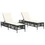 Tumbonas con mesita 2 unidades ratán sintético negro von , Liegen - Ref: Foro24-4002746, Preis: 265,96 €, Rabatt: %