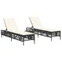 Tumbonas con mesita 2 unidades ratán sintético negro von , Liegen - Ref: Foro24-4002746, Preis: 265,96 €, Rabatt: %