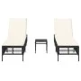 Tumbonas con mesita 2 unidades ratán sintético negro von , Liegen - Ref: Foro24-4002746, Preis: 265,96 €, Rabatt: %