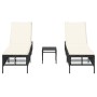 Tumbonas con mesita 2 unidades ratán sintético negro de , Tumbonas - Ref: Foro24-4002746, Precio: 272,08 €, Descuento: %