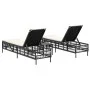 Tumbonas con mesita 2 unidades ratán sintético negro von , Liegen - Ref: Foro24-4002746, Preis: 265,96 €, Rabatt: %