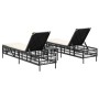 Tumbonas con mesita 2 unidades ratán sintético negro de , Tumbonas - Ref: Foro24-4002746, Precio: 272,08 €, Descuento: %