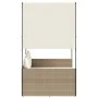 Tumbona doble con techo y cortinas ratán sintético beige by , Loungers - Ref: Foro24-4002759, Price: 229,68 €, Discount: %