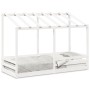 Cama infantil con techo madera maciza pino blanca 90x190 cm de , Camas y somieres - Ref: Foro24-847007, Precio: 128,73 €, Des...