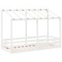 Cama infantil con techo madera maciza pino blanca 90x190 cm de , Camas y somieres - Ref: Foro24-847007, Precio: 128,73 €, Des...