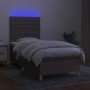 Cama box spring colchón y luces LED tela gris taupe 90x190 cm de , Camas y somieres - Ref: Foro24-3135481, Precio: 355,57 €, ...