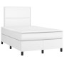 Cama box spring colchón y LED cuero sintético blanco 120x200 cm de , Camas y somieres - Ref: Foro24-3135874, Precio: 415,07 €...