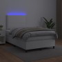 Cama box spring colchón y LED cuero sintético blanco 120x200 cm de , Camas y somieres - Ref: Foro24-3135874, Precio: 415,07 €...