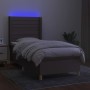 Cama box spring colchón y luces LED tela gris taupe 90x190 cm de , Camas y somieres - Ref: Foro24-3138921, Precio: 366,69 €, ...