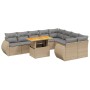 Juego de sofás jardín con cojines beige 10 pzas ratán sintético de , Conjuntos de jardín - Ref: Foro24-3272354, Precio: 692,1...