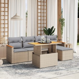 Juego de sofás jardín con cojines 6 pzas ratán sintético beige de , Conjuntos de jardín - Ref: Foro24-3276034, Precio: 385,35...