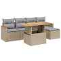 Juego de sofás jardín con cojines 6 pzas ratán sintético beige de , Conjuntos de jardín - Ref: Foro24-3276034, Precio: 385,35...