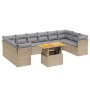 Set de sofás de jardín 11pzas con cojines ratán sintético beige de , Conjuntos de jardín - Ref: Foro24-3271024, Precio: 704,7...