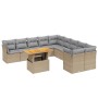 Set de sofás de jardín 11pzas con cojines ratán sintético beige de , Conjuntos de jardín - Ref: Foro24-3271045, Precio: 704,7...